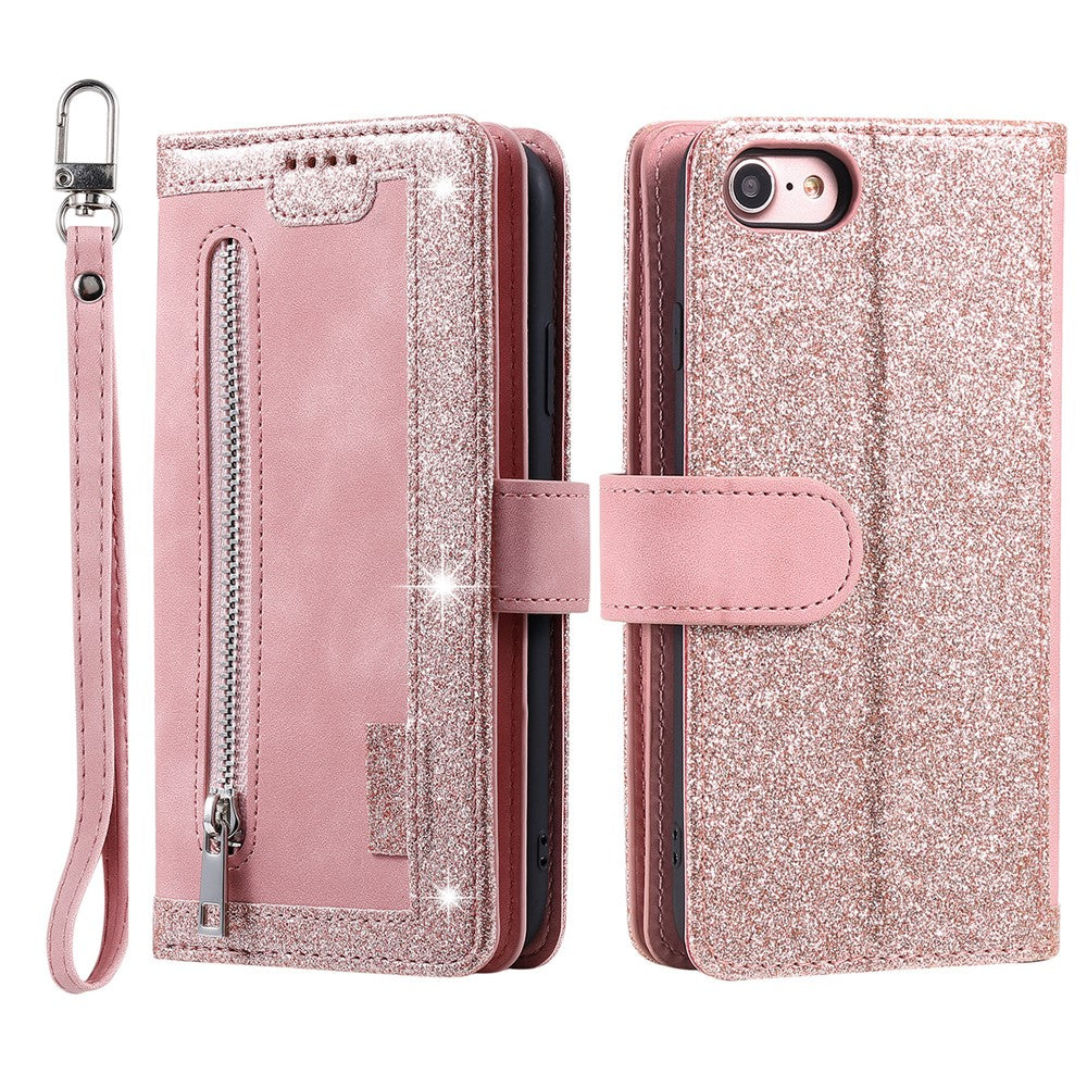 For iPhone 17e / 16e Case PU Leather Phone Cover with Zipper Wallet 9 Card Slots