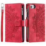 Stil 006 för iPhone 17e / 16e Plånboksfodral PU Läder Telefonskydd Mandala Blomstermönster