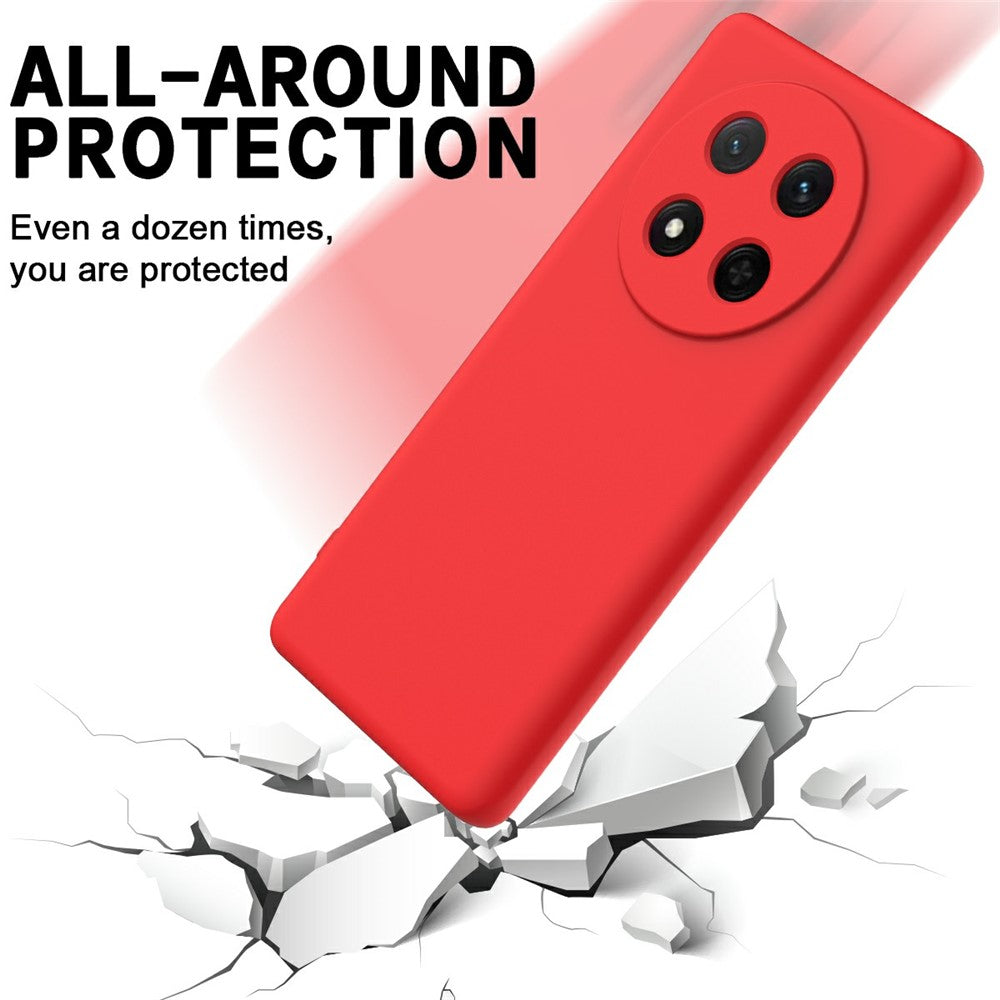 For Honor Magic7 Lite 5G / X9c 5G / X60 Pro 5G Case Liquid Silicone Phone Back Cover with Hand Strap