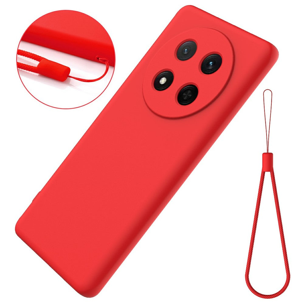 For Honor Magic7 Lite 5G / X9c 5G / X60 Pro 5G Case Liquid Silicone Phone Back Cover with Hand Strap