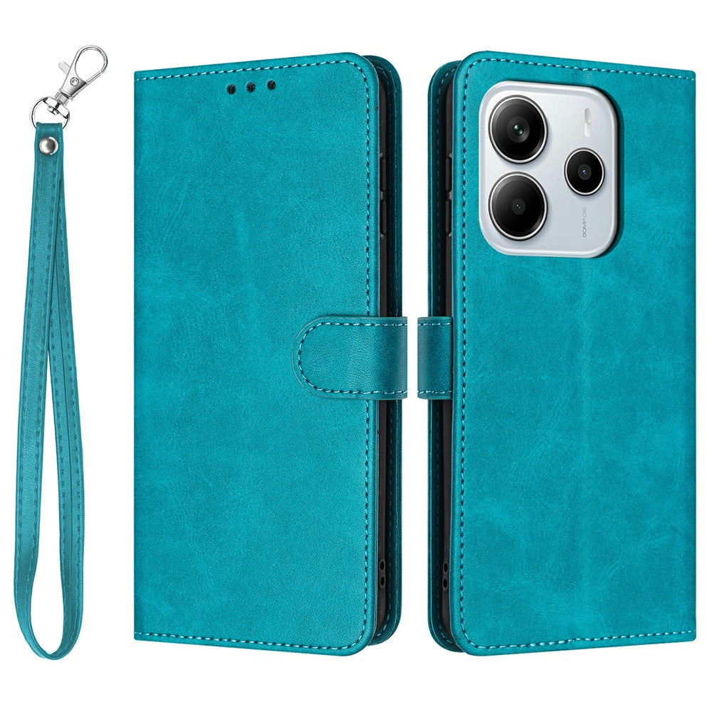 For Xiaomi Redmi Note 14 4G (163.25mm) Case Flip Stand PU Leather Wallet Phone Cover Calf Texture