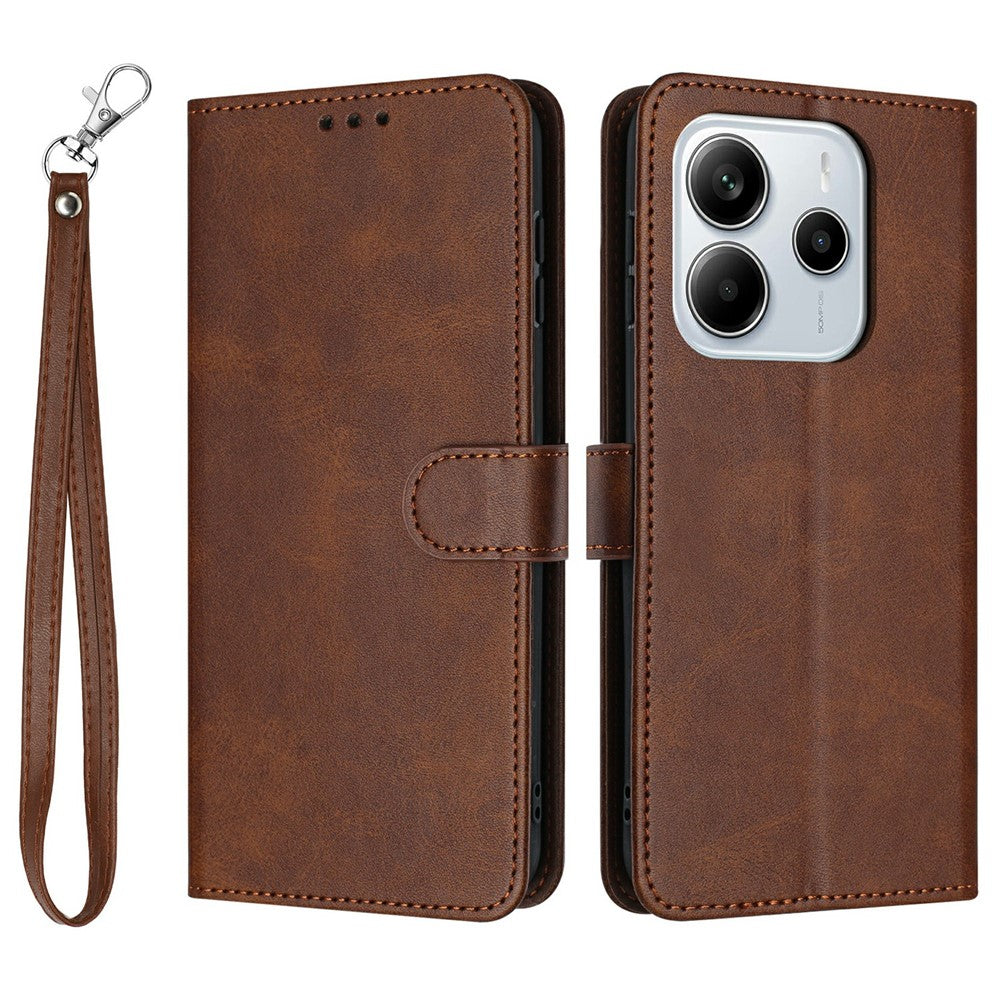 For Xiaomi Redmi Note 14 4G (163.25mm) Case Flip Stand PU Leather Wallet Phone Cover Calf Texture