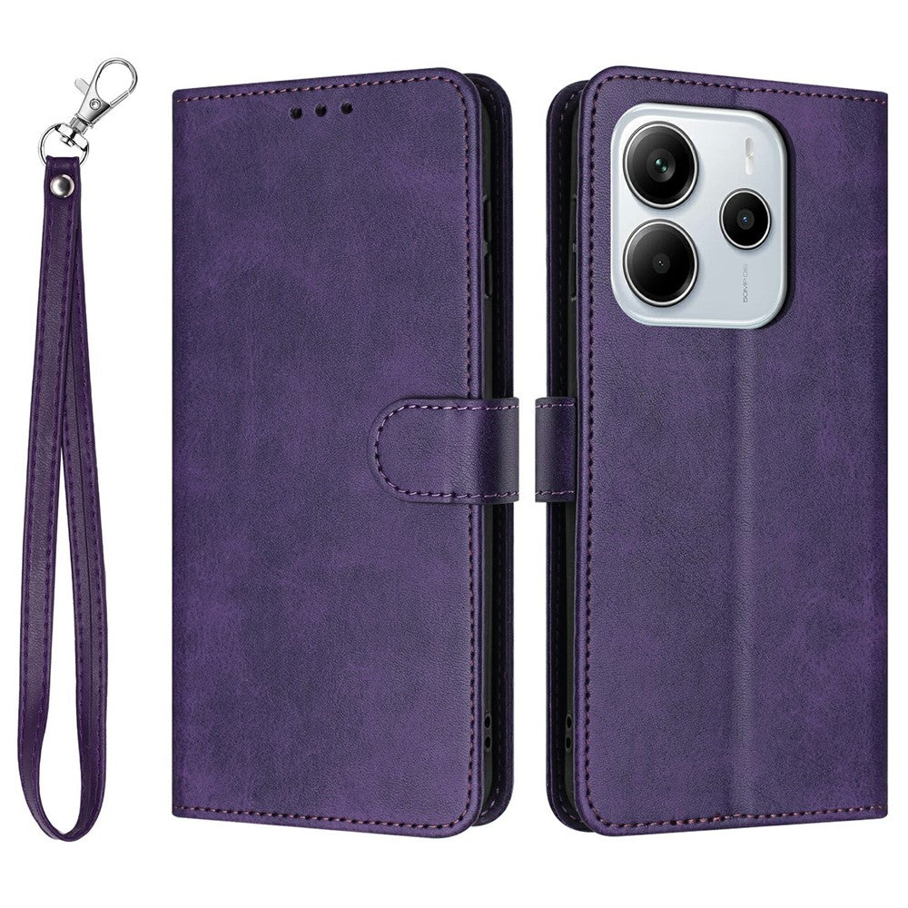 For Xiaomi Redmi Note 14 4G (163.25mm) Case Flip Stand PU Leather Wallet Phone Cover Calf Texture