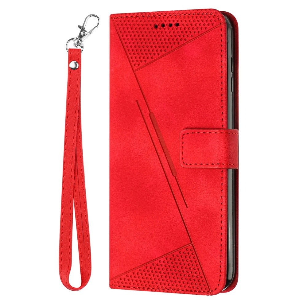 For Xiaomi Redmi Note 14 4G (163.25mm) Case Handbag Imprinted Triangle Leather Phone Cover