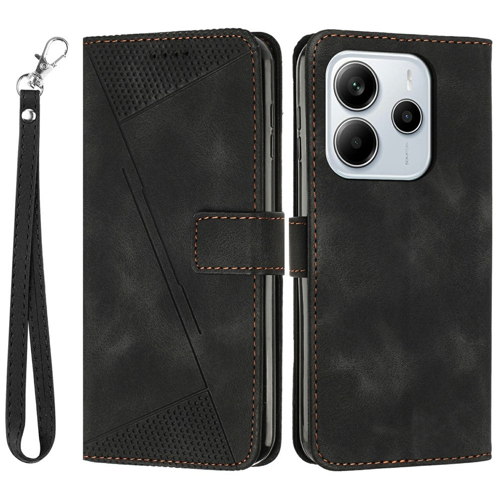 For Xiaomi Redmi Note 14 4G (163.25mm) Case Handbag Imprinted Triangle Leather Phone Cover
