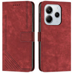 For Xiaomi Redmi Note 14 4G (163.25mm) Case Imprinted Lines Leather Phone Cover with Stand