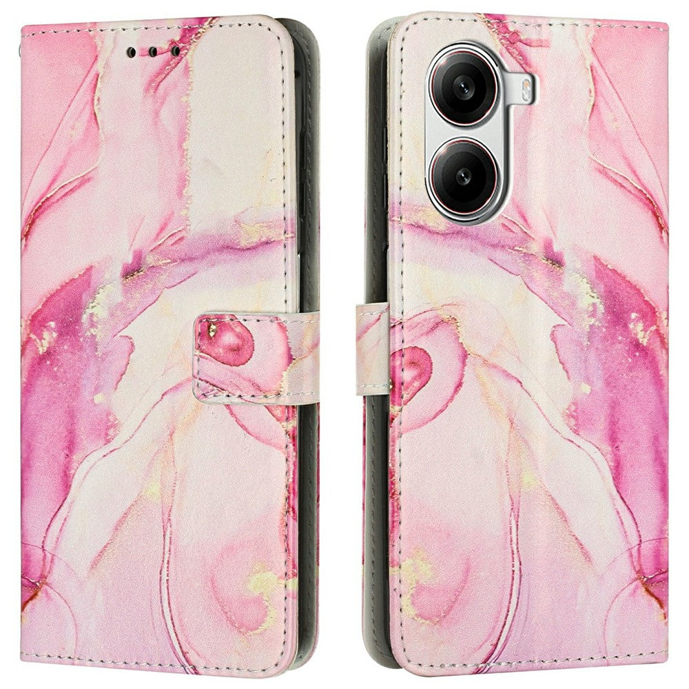 Stand Case for Xiaomi Redmi Turbo 4 5G / Poco X7 Pro 5G Marble Pattern PU Leather Wallet Phone Cover