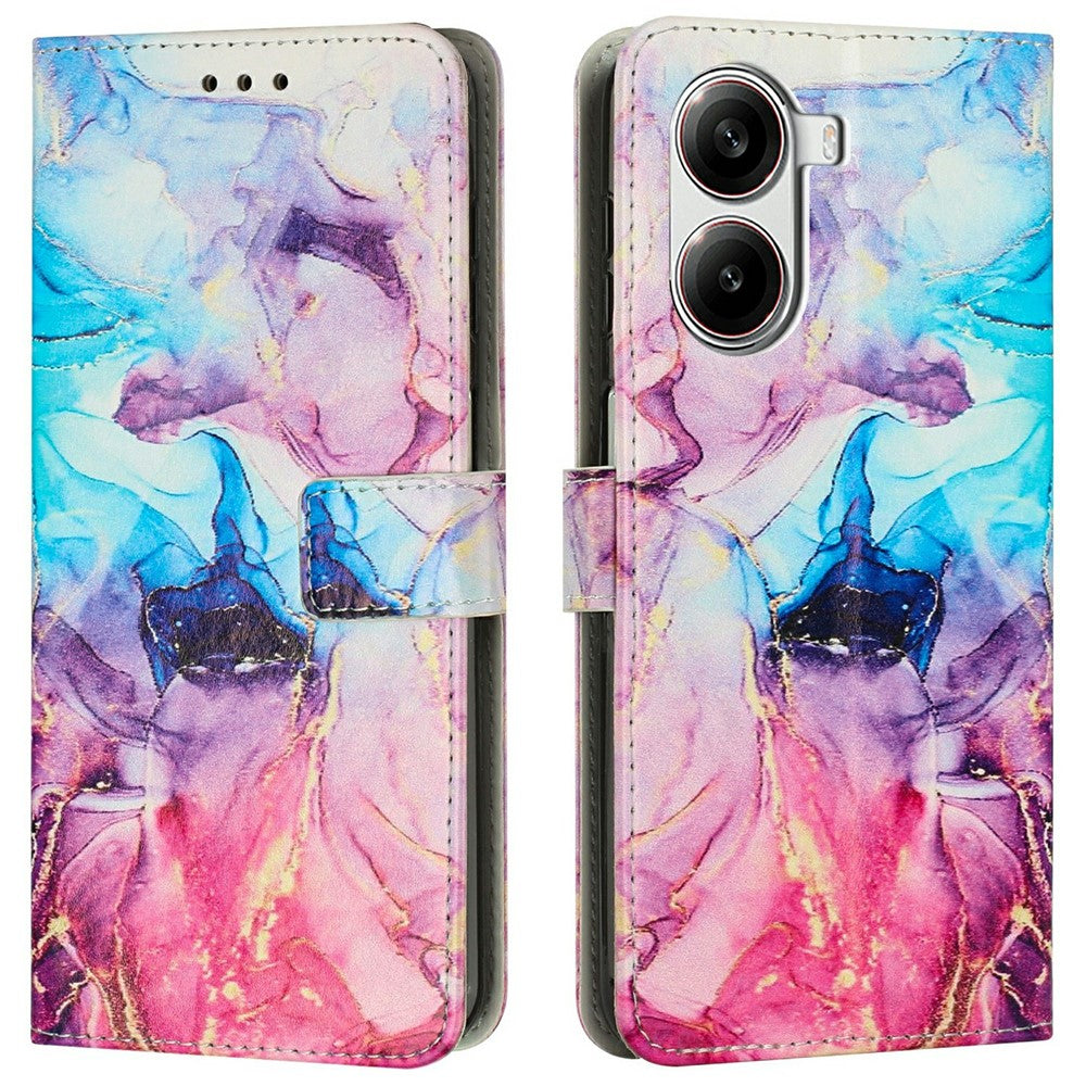Stand Case for Xiaomi Redmi Turbo 4 5G / Poco X7 Pro 5G Marble Pattern PU Leather Wallet Phone Cover