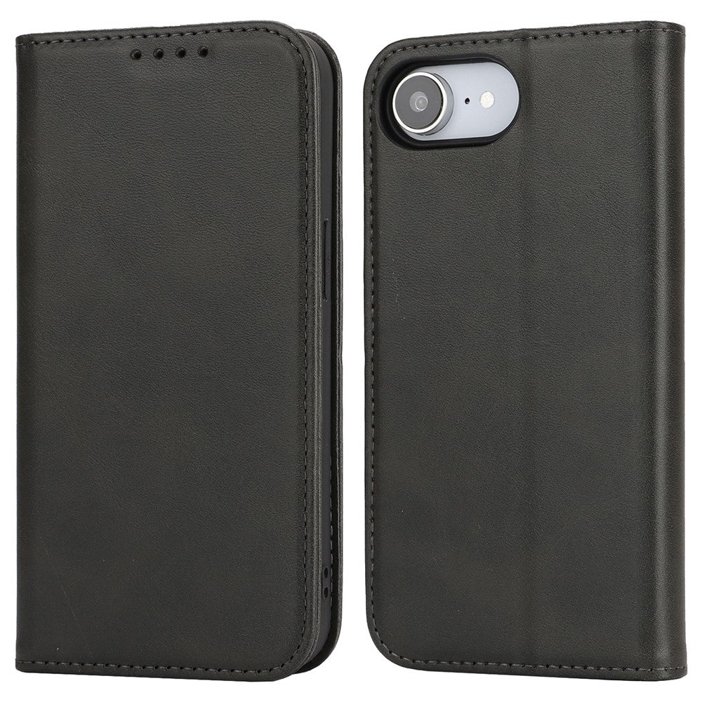 For iPhone 17th / 16th Case PU Leather Calf Textured Magnetic Closing Smart Phone Cover