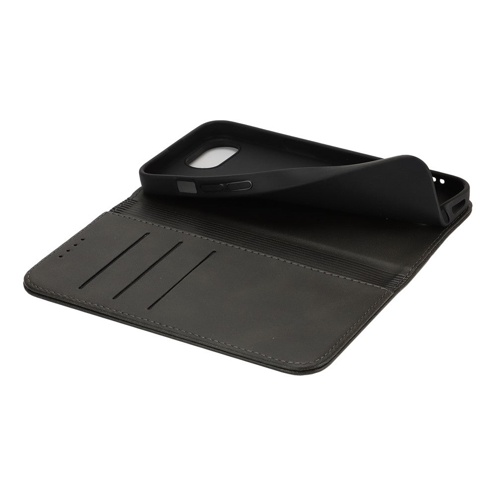 For iPhone 17th / 16th Case PU Leather Calf Textured Magnetic Closing Smart Phone Cover