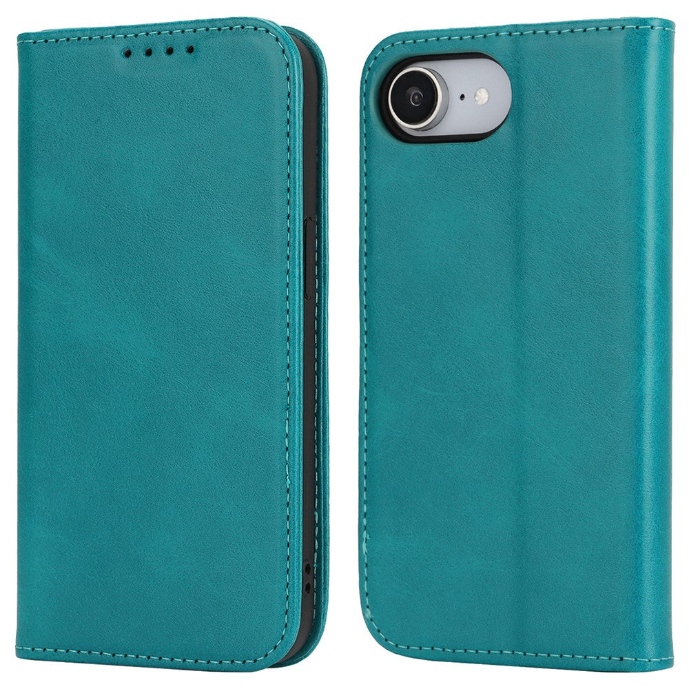 For iPhone 17th / 16th Case PU Leather Calf Textured Magnetic Closing Smart Phone Cover