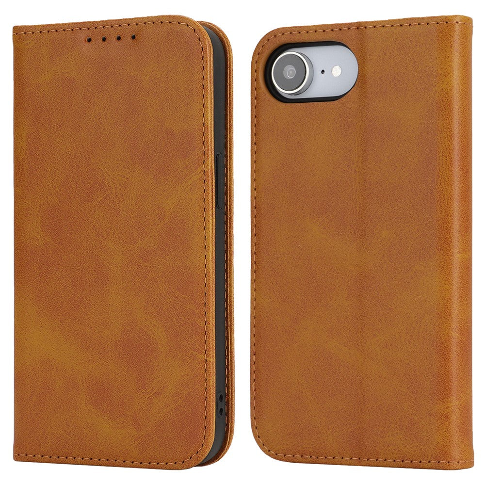 For iPhone 17th / 16th Case PU Leather Calf Textured Magnetic Closing Smart Phone Cover
