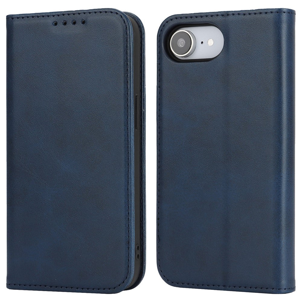 For iPhone 17th / 16th Case PU Leather Calf Textured Magnetic Closing Smart Phone Cover