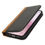 Til iPhone 17e / 16e cover Kalvetekstur 3 kortpladser Farvefletning læder telefoncover