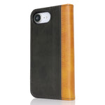 Til iPhone 17e / 16e cover Kalvetekstur 3 kortpladser Farvefletning læder telefoncover