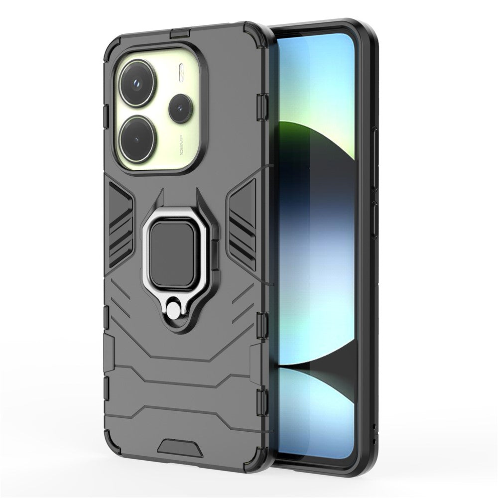 For Xiaomi Redmi Note 14 4G (163.25mm) Case PC + TPU Protective Phone Cover with Ring Kickstand