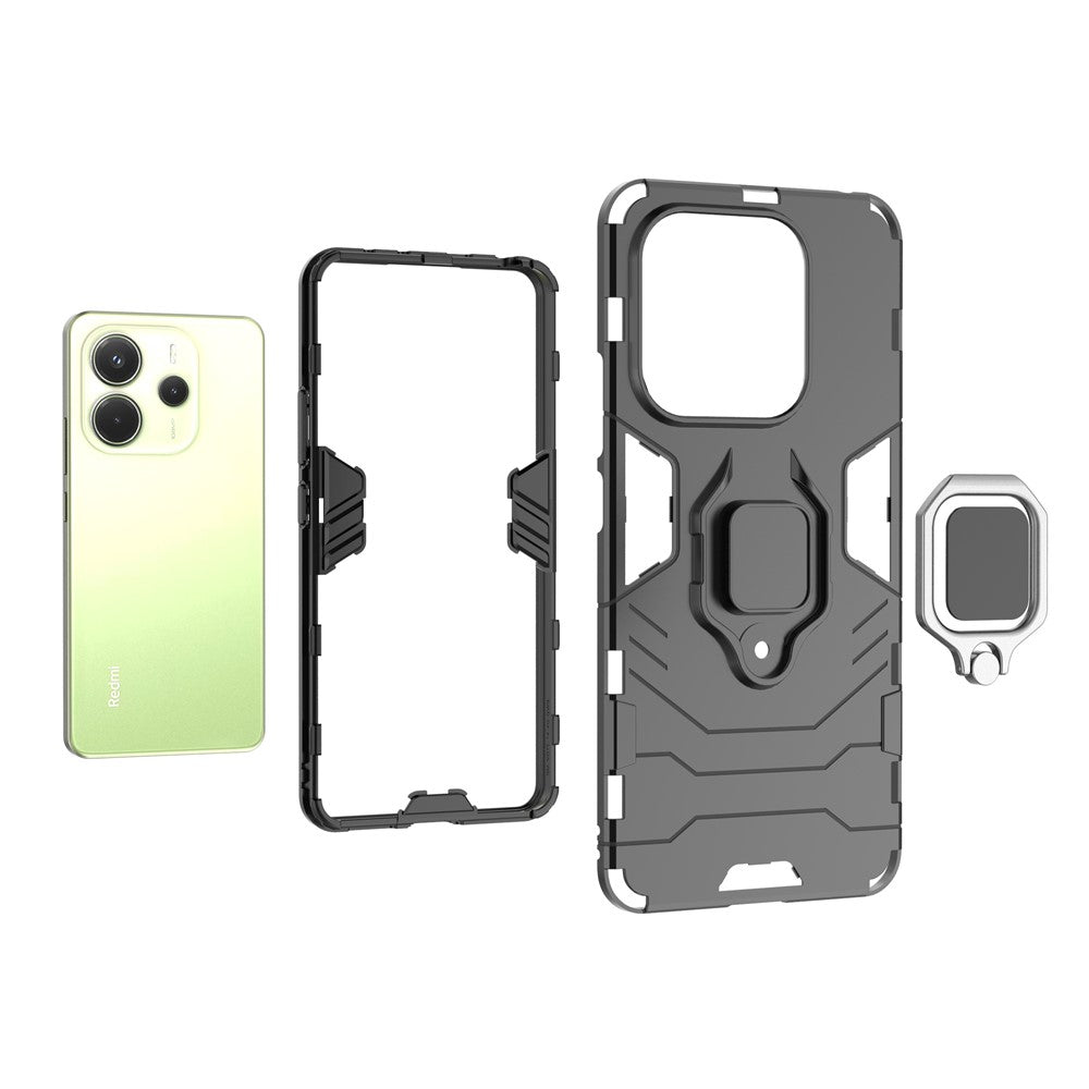 For Xiaomi Redmi Note 14 4G (163.25mm) Case PC + TPU Protective Phone Cover with Ring Kickstand