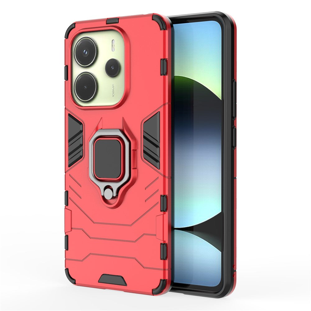 For Xiaomi Redmi Note 14 4G (163.25mm) Case PC + TPU Protective Phone Cover with Ring Kickstand