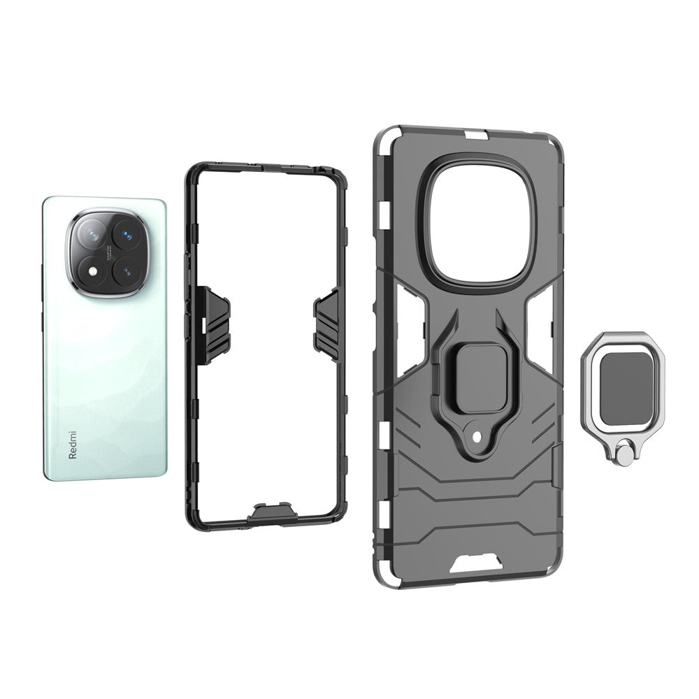 For Xiaomi Redmi Note 14 Pro 4G Case PC + TPU Protective Phone Cover with Ring Kickstand