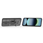 For Xiaomi Redmi Note 14 4G (163.25mm) Case PC + TPU Kickstand Phone Protector with Lens Cover