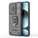 For Xiaomi Redmi Note 14 4G (163.25mm) Case PC + TPU Kickstand Phone Protector with Lens Cover