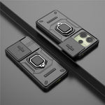 For Xiaomi Redmi Note 14 4G (163.25mm) Case PC + TPU Kickstand Phone Protector with Lens Cover