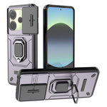 For Xiaomi Redmi Note 14 4G (163.25mm) Case PC + TPU Kickstand Phone Protector with Lens Cover