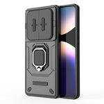 For Xiaomi Redmi Note 14 Pro 4G Case PC + TPU Kickstand Phone Protector with Lens Cover