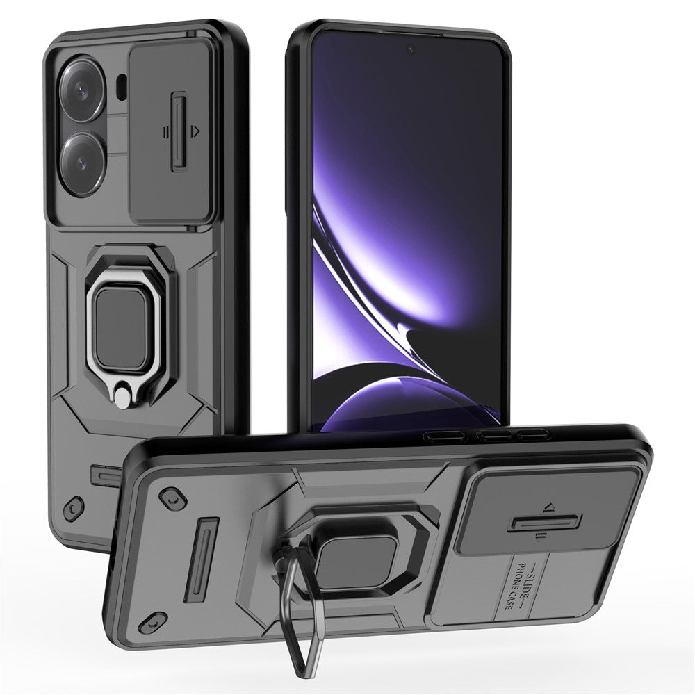 For Xiaomi Poco X7 Pro 5G  /  Redmi Turbo 4 5G Case PC + TPU Kickstand Phone Protector with Lens Cover