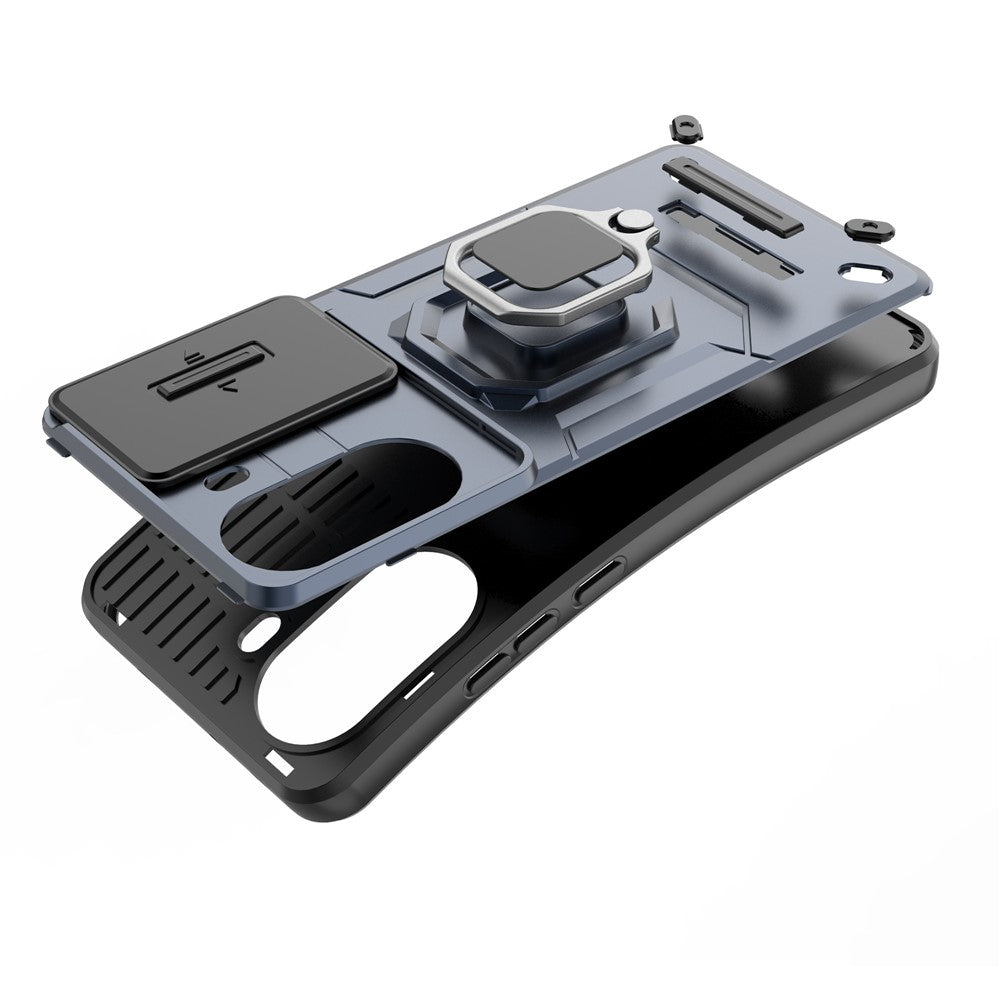For Xiaomi Poco X7 Pro 5G  /  Redmi Turbo 4 5G Case PC + TPU Kickstand Phone Protector with Lens Cover