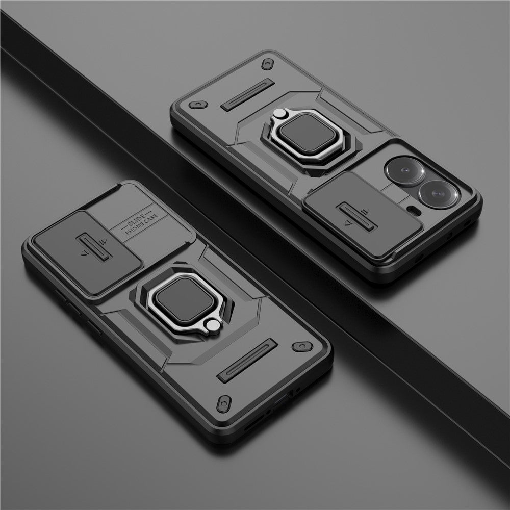 For Xiaomi Poco X7 Pro 5G  /  Redmi Turbo 4 5G Case PC + TPU Kickstand Phone Protector with Lens Cover