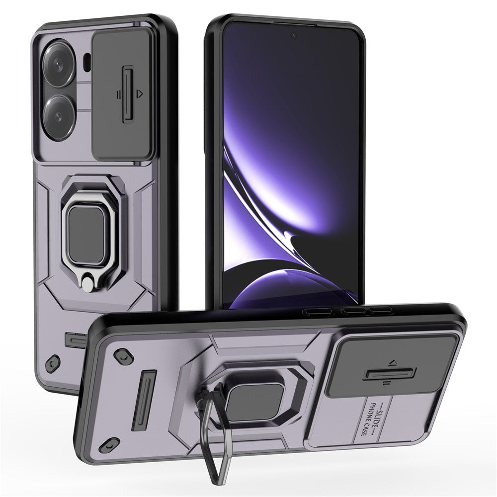 For Xiaomi Poco X7 Pro 5G  /  Redmi Turbo 4 5G Case PC + TPU Kickstand Phone Protector with Lens Cover