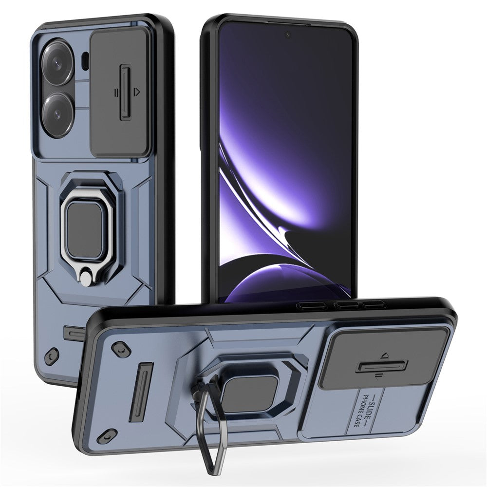 For Xiaomi Poco X7 Pro 5G  /  Redmi Turbo 4 5G Case PC + TPU Kickstand Phone Protector with Lens Cover