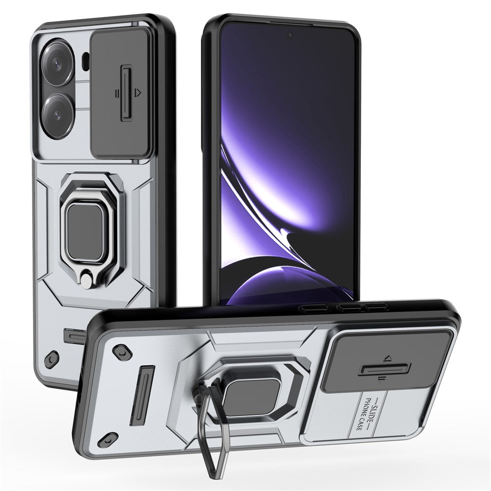 For Xiaomi Poco X7 Pro 5G  /  Redmi Turbo 4 5G Case PC + TPU Kickstand Phone Protector with Lens Cover