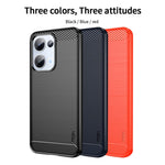 MOFI For Oppo Reno13 5G (Global) Back Cover  Brushed Texture Carbon Fiber Soft TPU Case