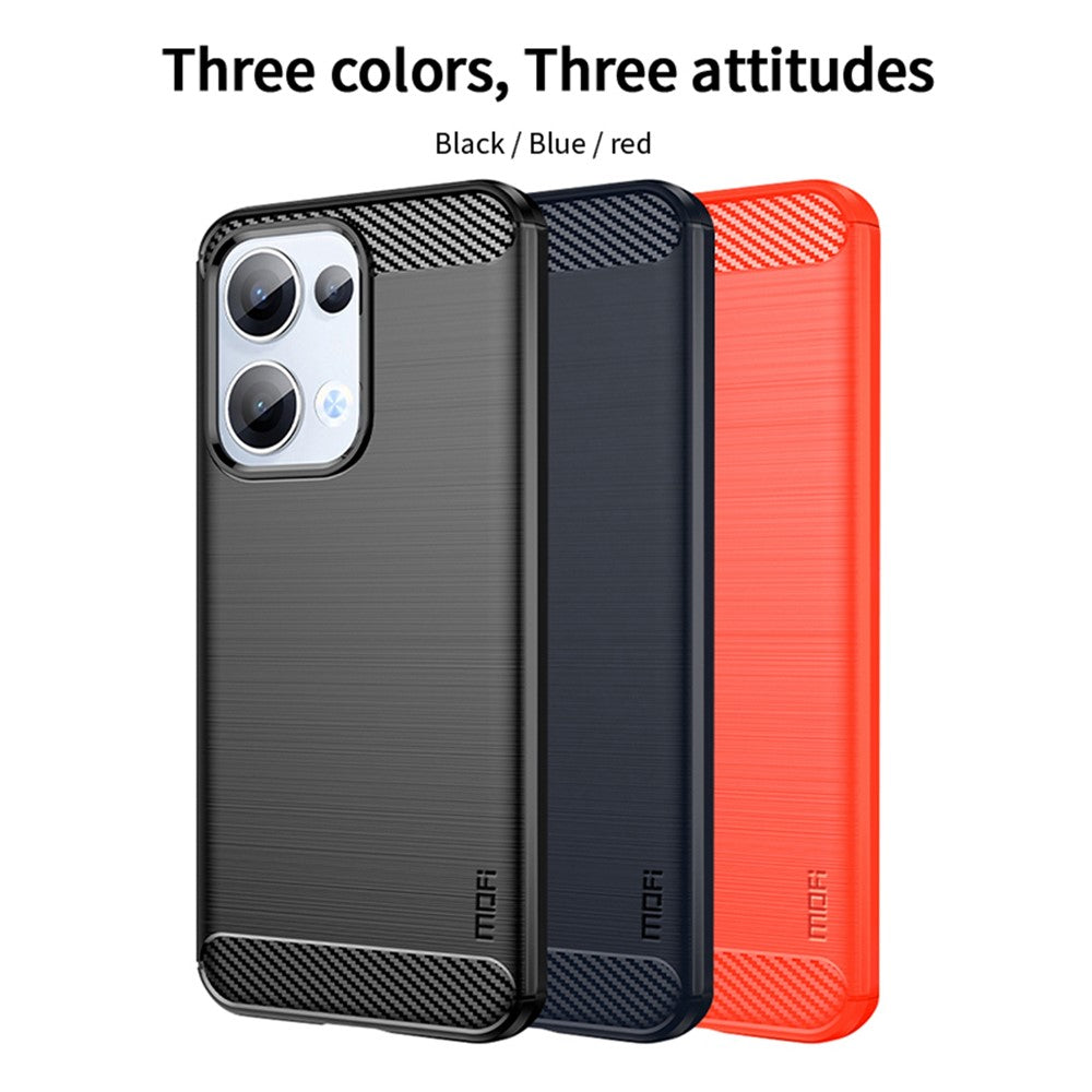 MOFI For Oppo Reno13 5G (Global) Back Cover  Brushed Texture Carbon Fiber Soft TPU Case