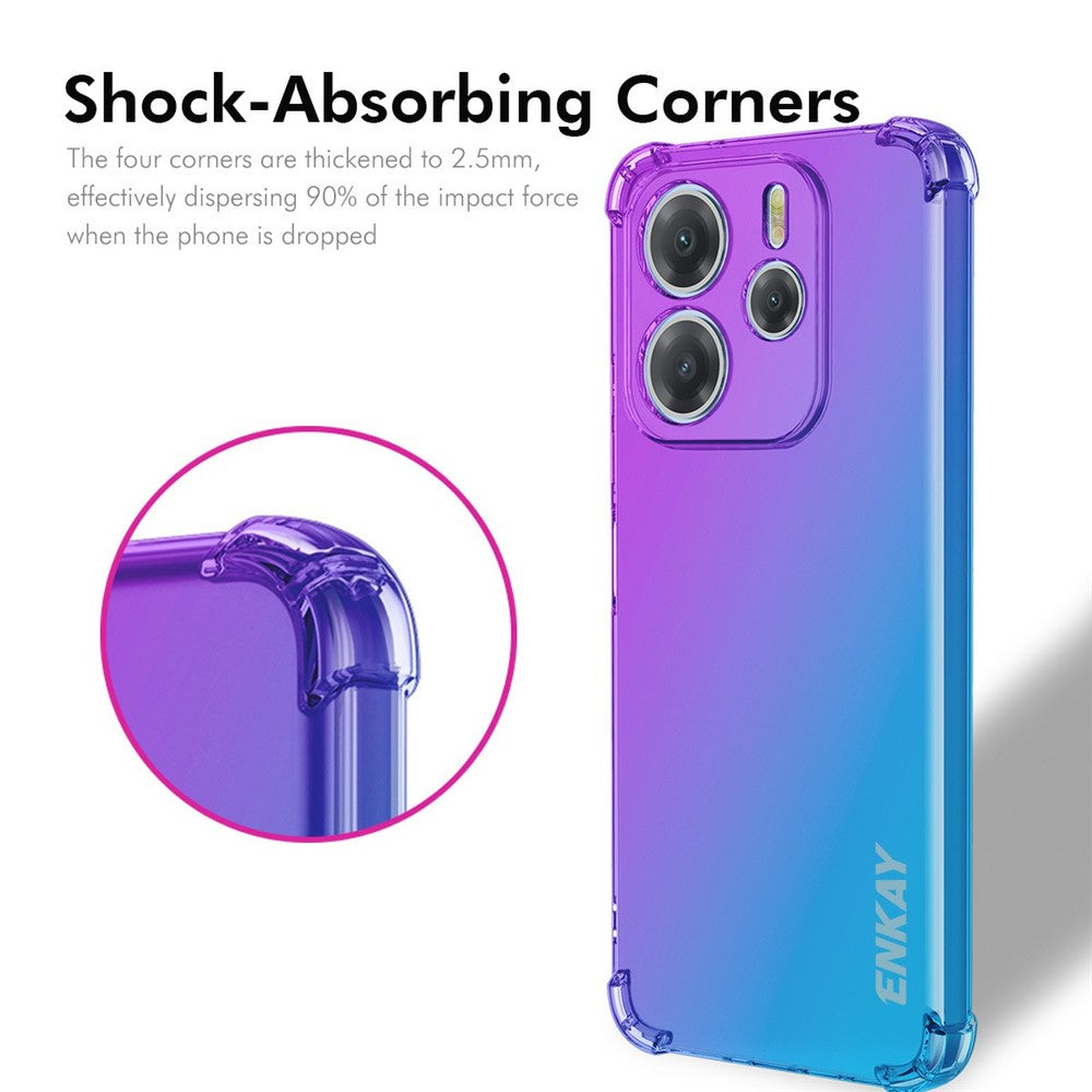 ENKAY For Xiaomi Redmi Note 14 5G Case Gradient Series Thickened Four Corner Anti-Drop TPU Phone Cover