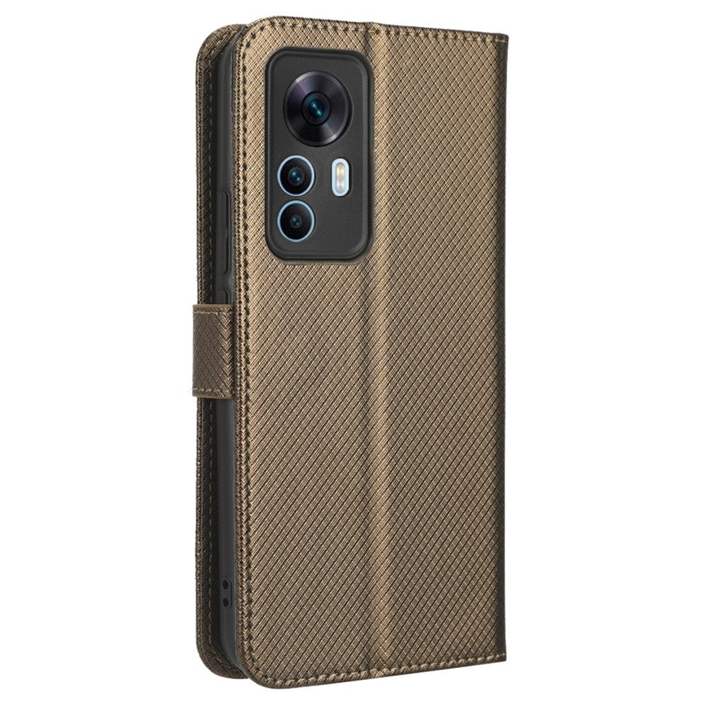For Xiaomi 12T 5G / Redmi K50 Ultra 5G / 12T Pro 5G Diamond Texture Full Protection PU Leather Stand Case Wallet Phone Cover