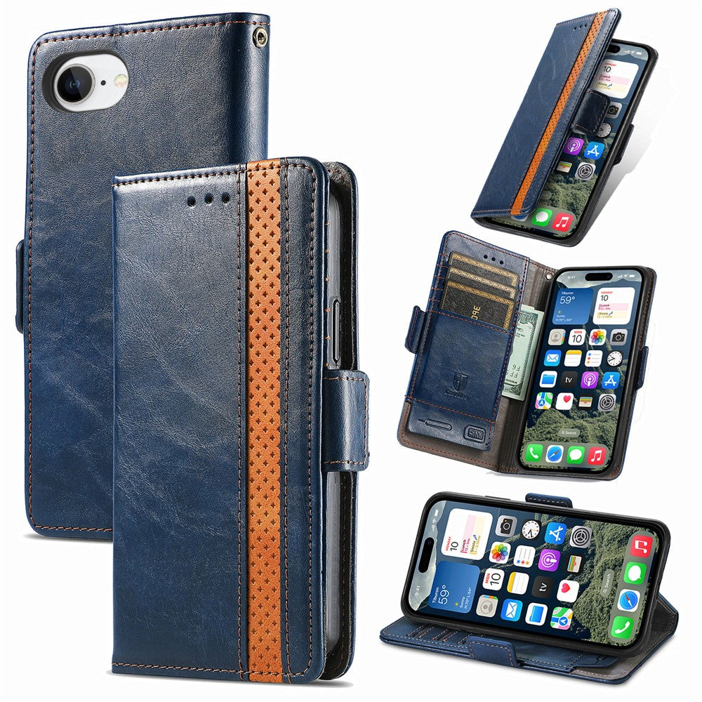 CASENEO For iPhone 17e / 16e Phone Cases  PU Leather Cover Stand with RFID Blocking Wallet
