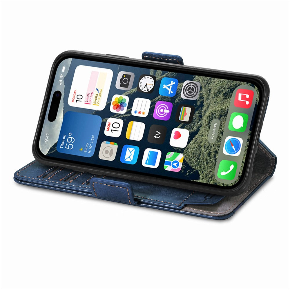 CASENEO For iPhone 17e / 16e Phone Cases  PU Leather Cover Stand with RFID Blocking Wallet