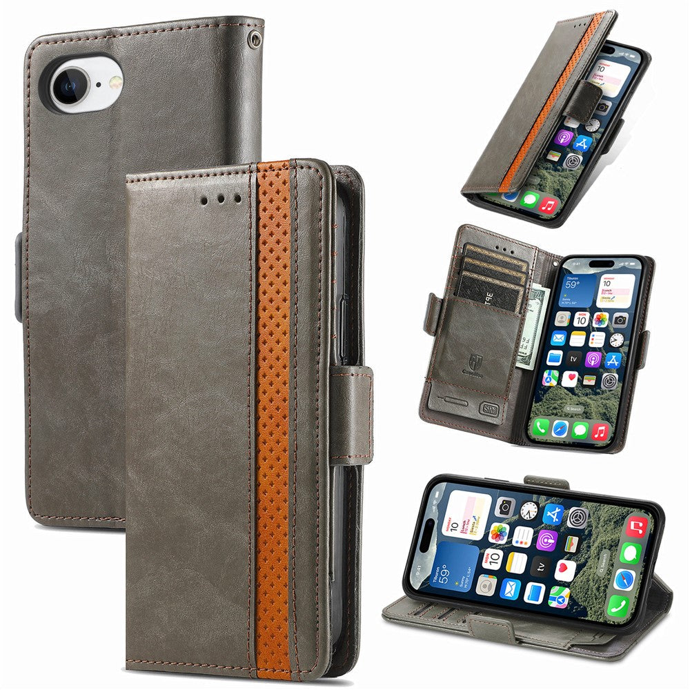 CASENEO For iPhone 17e / 16e Phone Cases  PU Leather Cover Stand with RFID Blocking Wallet