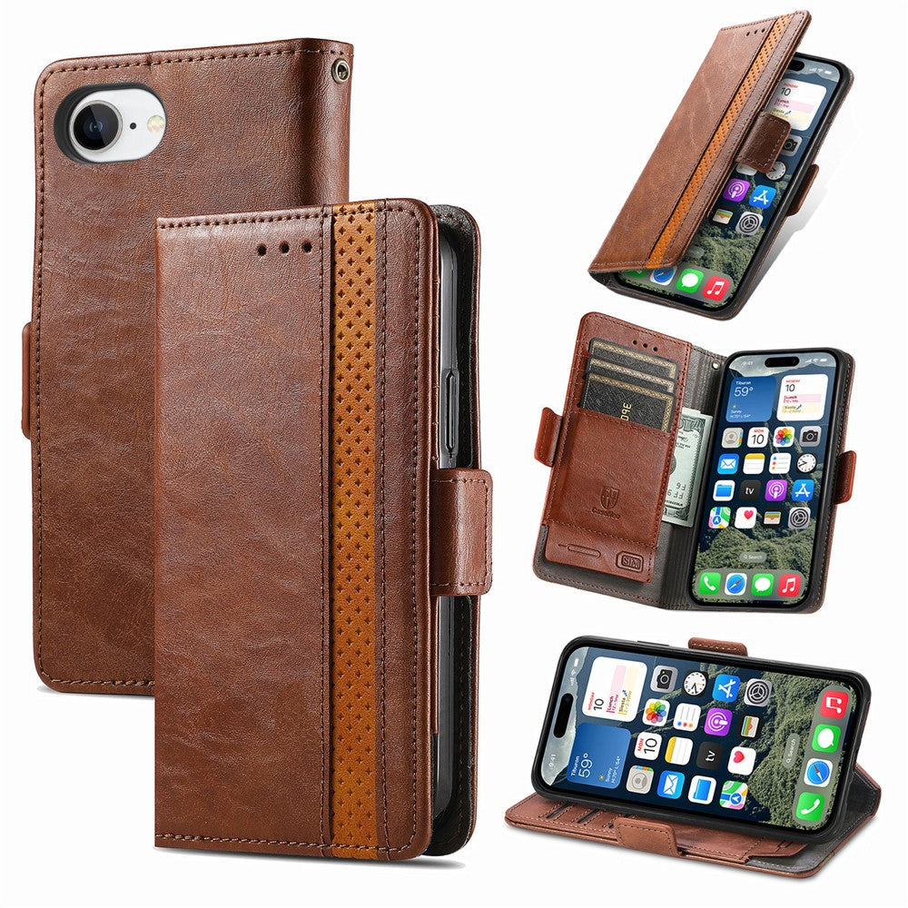 CASENEO For iPhone 17e / 16e Phone Cases  PU Leather Cover Stand with RFID Blocking Wallet