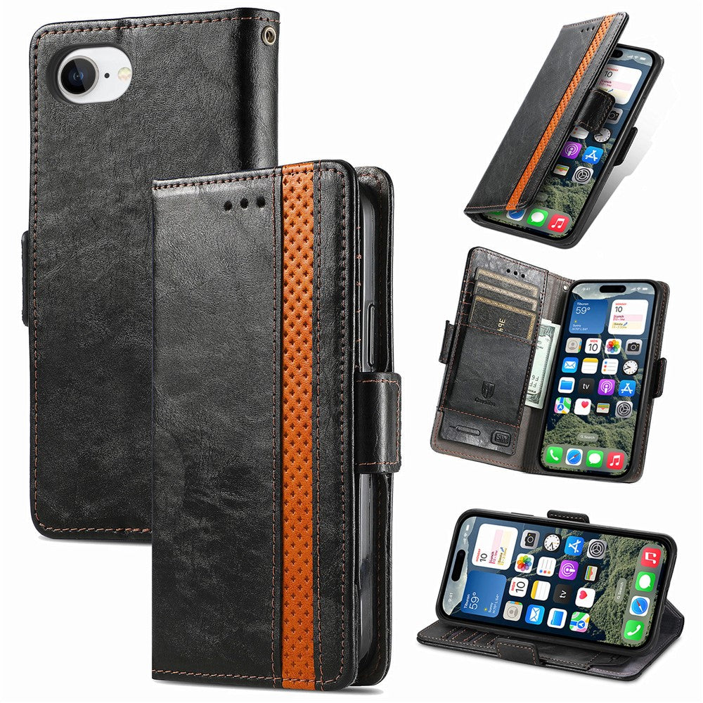 CASENEO For iPhone 17e / 16e Phone Cases  PU Leather Cover Stand with RFID Blocking Wallet