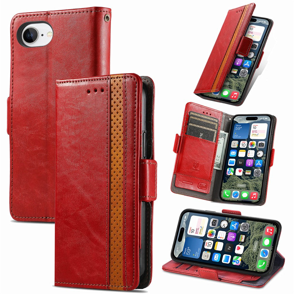 CASENEO For iPhone 17e / 16e Phone Cases  PU Leather Cover Stand with RFID Blocking Wallet