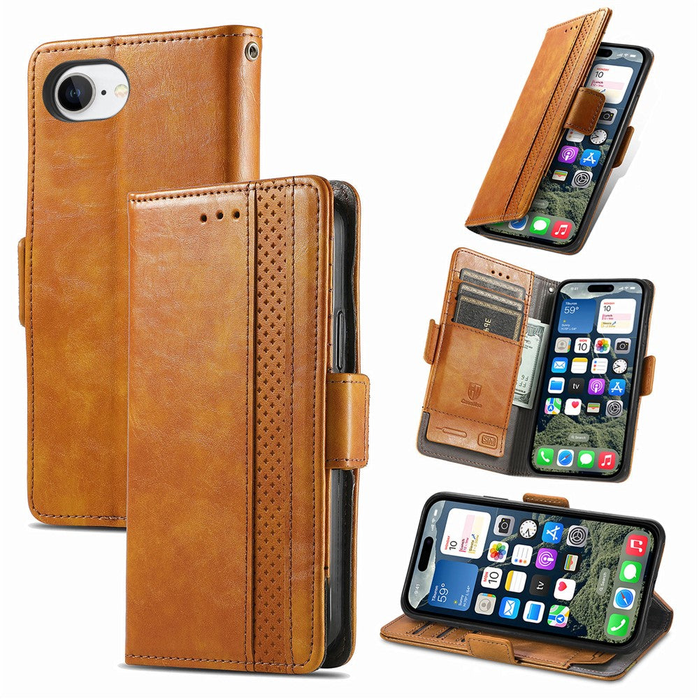 CASENEO For iPhone 17e / 16e Phone Cases  PU Leather Cover Stand with RFID Blocking Wallet