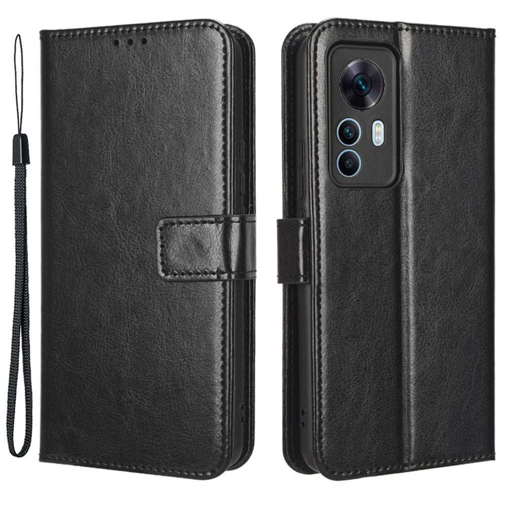 Xiaomi 12T 5G / 12T Pro 5G / Redmi K50 Ultra 5G mobilstativ Plånboksskyddsfodral Crazy Horse Texture PU-läderfodral