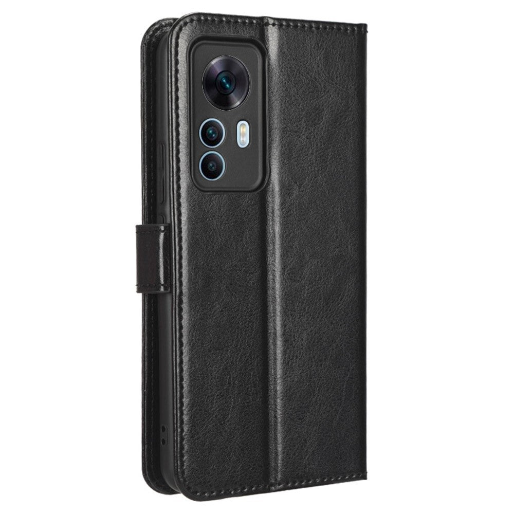 Xiaomi 12T 5G / 12T Pro 5G / Redmi K50 Ultra 5G mobilstativ Plånboksskyddsfodral Crazy Horse Texture PU-läderfodral