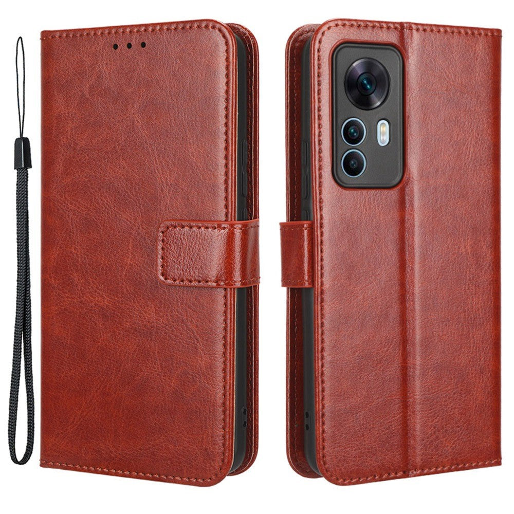 Xiaomi 12T 5G / 12T Pro 5G / Redmi K50 Ultra 5G mobilstativ Plånboksskyddsfodral Crazy Horse Texture PU-läderfodral