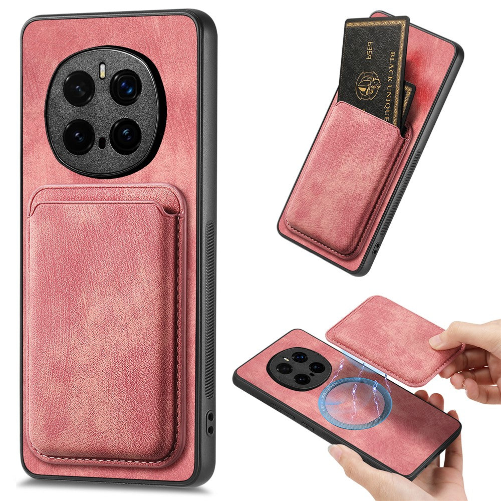 For Honor Magic7 Pro 5G Magnetic Case Leather Back Cover with Detachable Card Holder
