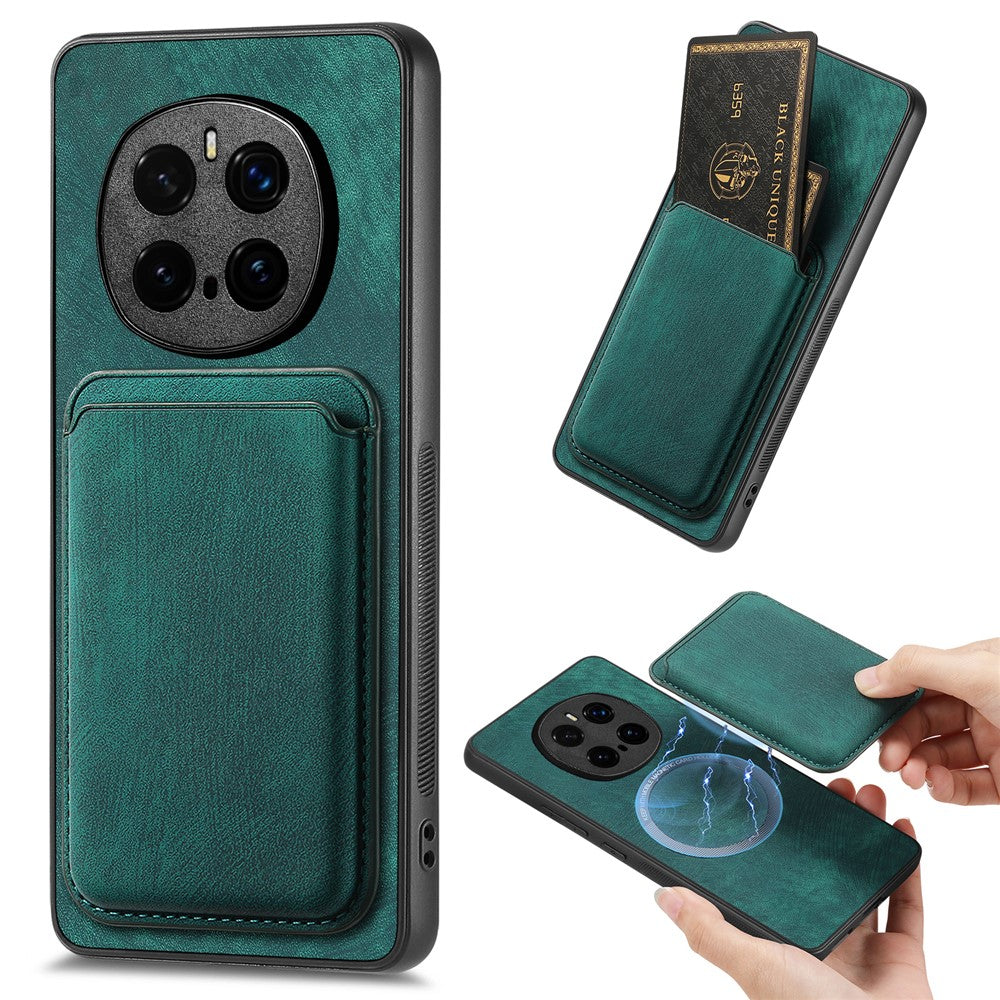 For Honor Magic7 Pro 5G Magnetic Case Leather Back Cover with Detachable Card Holder